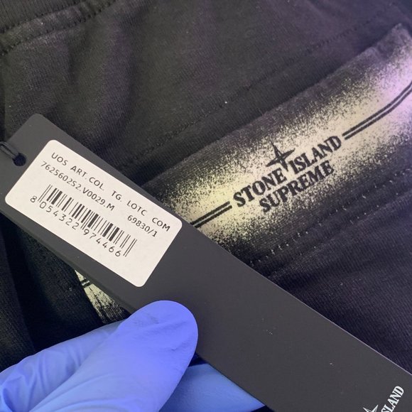 Stone Island Supreme Black Stripe Sweatpants SS22 - Picture 13 of 13